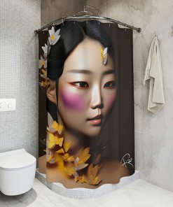 Butterfly Print Shower Curtain, Housewarming Gift For Her