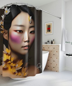 Butterfly Print Shower Curtain, Housewarming Gift For Her