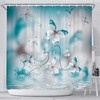 Butterfly River Wallpaper Shower Curtain, Nature Inspired Bathroom Decor 