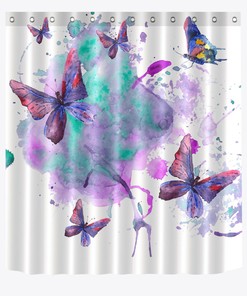 Butterfly Shower Curtain - Colorful Bathroom Decor