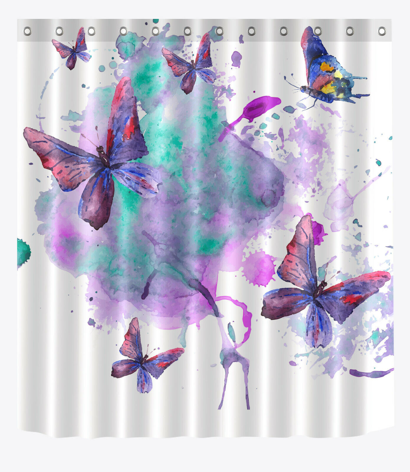 Butterfly Shower Curtain - Colorful Bathroom Decor