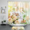 Butterfly Shower Curtain - Spring Flowers Bathroom Decor