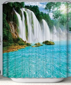 Butterfly Shower Curtain Waterproof Mildew-Proof Non Slip Bath Pad With Nature Print For Bathroom Decor