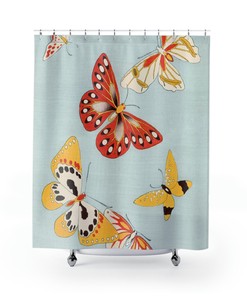 Butterfly Shower Curtain for Nature-Inspired Bathroom Decor, 72x72