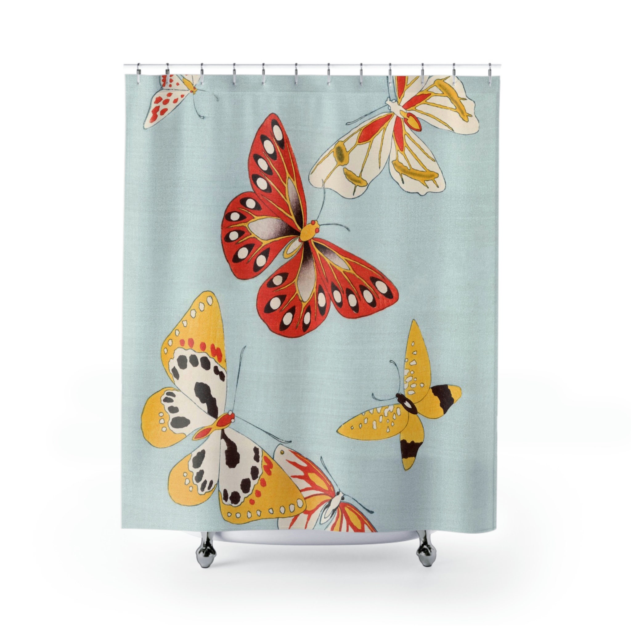 Butterfly Shower Curtain for Nature-Inspired Bathroom Decor, 72x72