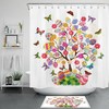 Butterfly Shower Curtain with Easter Eggs for Spring Bathroom 