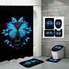 Butterfly Skull Print Shower Curtain - Edgy And Unique Design That'S Perfect For A Gothic Bathroom