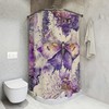Butterfly Time Shower Curtain, Floral Garden Butterfly Bathroom Decor