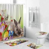 Butterfly Tulip Easter Rabbit Waterproof Shower Curtain For Bathroom Decor