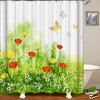 Butterfly and Floral Garden Shower Curtain for Nature Bathroom Decor