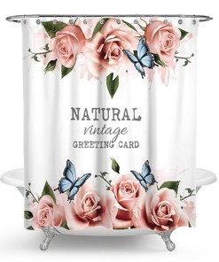 Butterfly-Themed Shower Curtain with Chic Rose Design, Highly Durable and Waterproof for Your Bathroom Decor