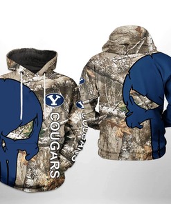 Byu Cougars Ncaa Camo Veteran Hunting 3D All Over Print Hoodie, Zip-Up Hoodie Perfect For The Outdoors Fans