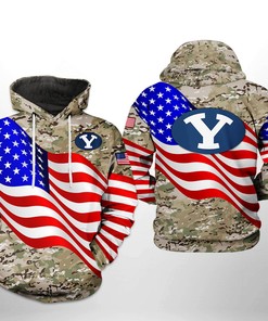 Byu Cougars Ncaa Us Flag Camo Veteran 3D All Over Print Zip Hoodie Gifts For Ncaa Fans Show Your Loyalty