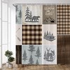 Cabin Bear Deer Shower Curtain for Rustic and Wildlife Bathroom Decor