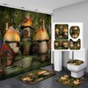 Cabin in the Mushroom Shower Curtain - Nature Inspired Bathroom Decor