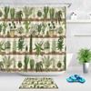 Cactus And Succulents Shower Curtain For Home Plants Bathroom Decor, Waterproof Fabric