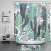 Cactus And Tropical Plant Floral Shower Curtain For Bathroom