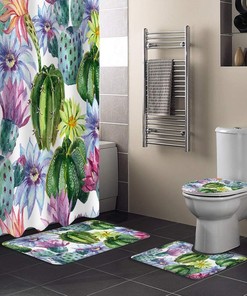 Cactus Flowers Design Shower Curtains Decorative