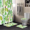 Cactus Illustration Green Bathroom Print Shower Curtain