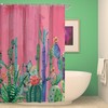 Cactus Petal Flower Vintage Shower Curtain For Tropical Bathroom Decor