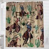 Cactus Shower Curtain Sketchy Drawn Print of Desert Plants with Mexican Travellers Image Hat Decoration
