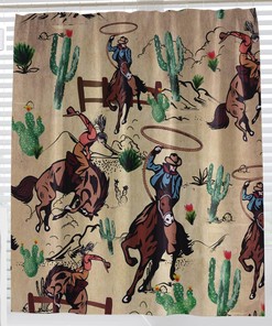 Cactus Shower Curtain Sketchy Drawn Print of Desert Plants with Mexican Travellers Image Hat Decoration