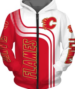 Calgary Flames Hoodie With Zip Hoodie Pullover, Perfect Gifts For Fans