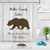 California Brown Bear Wood Plank Print Shower Curtain For Rustic Bathroom Decor