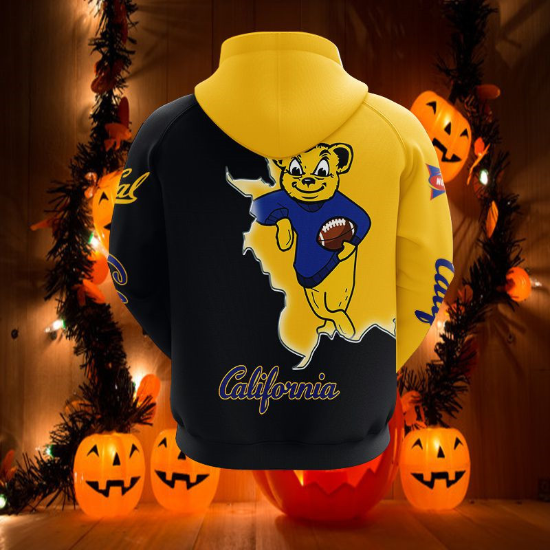 California Golden Bears Hoodie With 3D Zip Hoodie And Mascot Long Sleeve Design, A Must-Have For Fans