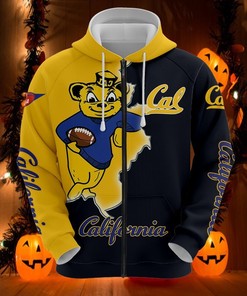 California Golden Bears Hoodie With 3D Zip Hoodie And Mascot Long Sleeve Design, A Must-Have For Fans