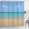 Calm Beach Hot Sun Landscape Shower Curtain for Relaxing Bathroom Decor