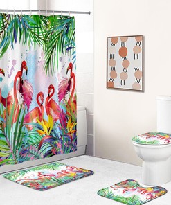Calming Flamingo Shower Curtain For A Serene Bathroom