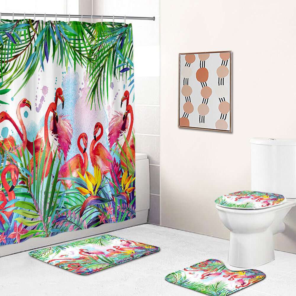 Calming Flamingo Shower Curtain For A Serene Bathroom