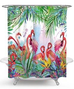 Calming Flamingo Shower Curtain For A Serene Bathroom