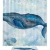 Calming Watercolor Blue Whale Shower Curtain for a Serene Bathroom Retreat