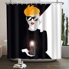 Camera Black and White Shower Curtain - African American Black Girl Bathroom Decor