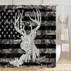Camo Buck Elk Usa Flags Countryside Rural Camouflage Animal Hunting Shower Curtain
