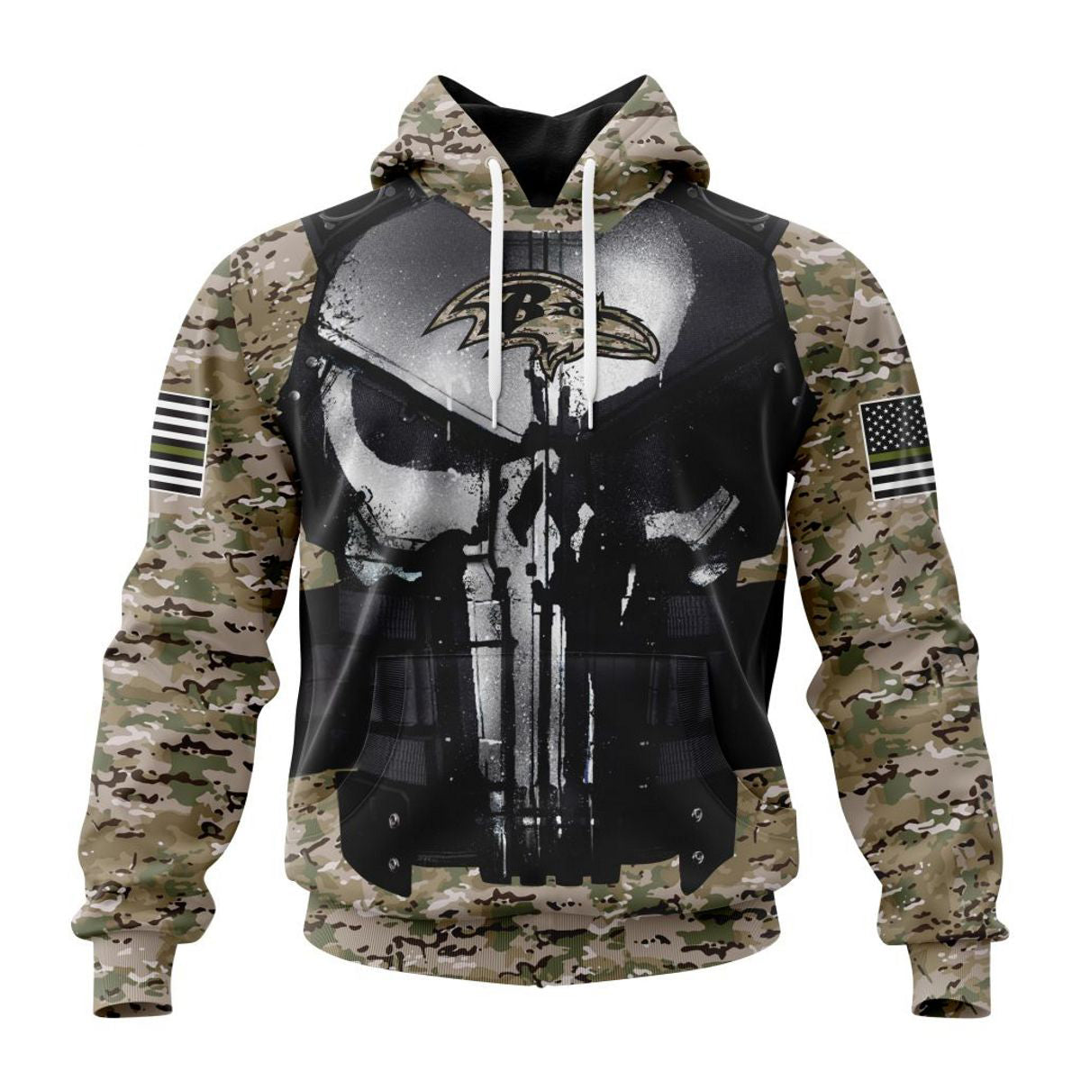 Camo Custom Name & Number Baltimore Ravens Hoodie Gifts For Fans