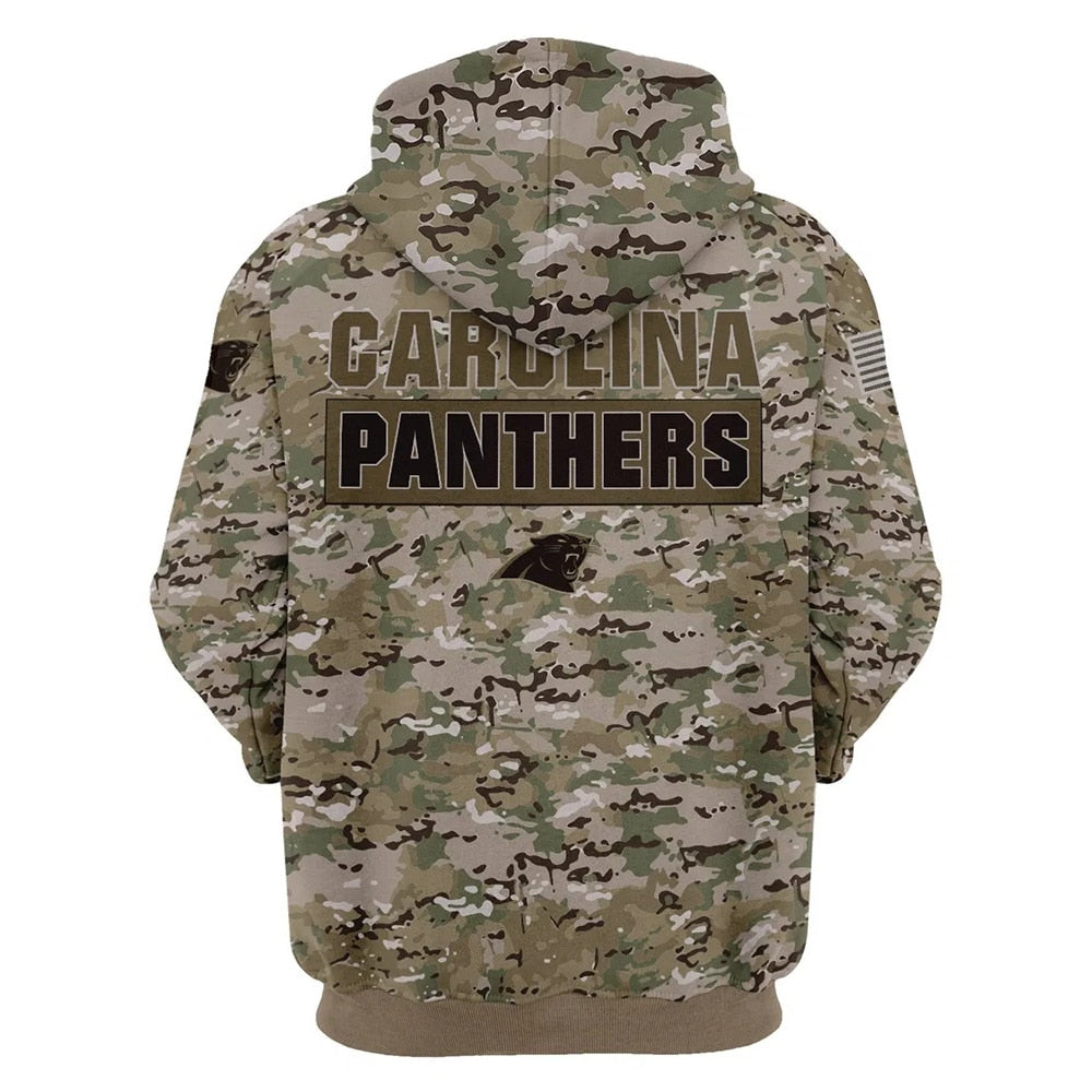 Camo Hoodie 3D Printed Carolina Panthers Gifts For Fans