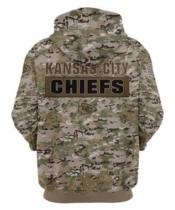 Camo Printed 3D All Over Print Kansas City Chiefs Pullover Zip Up Hoodie Gift For Fans