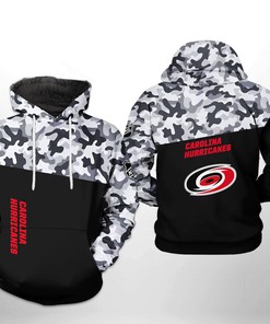 Camo Veteran Hoodie - Carolina Hurricanes Nhl 3D All Over Print Zip-Up Option 