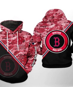 Camouflaged Boston Red Sox Mlb Team 3D Zipper Hoodie