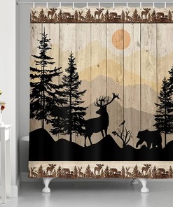 Camper RV Travel Trailer Happy Camper Shower Curtain, Fabric Bath Curtain for Small Stall Shower