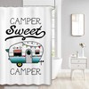 Camper Sweet Camper Retro Style Shower Curtain for a Traveler's Bathroom