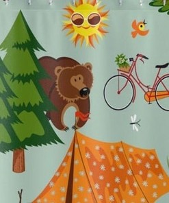 Camping Adventure Shower Curtain for Outdoor Enthusiasts