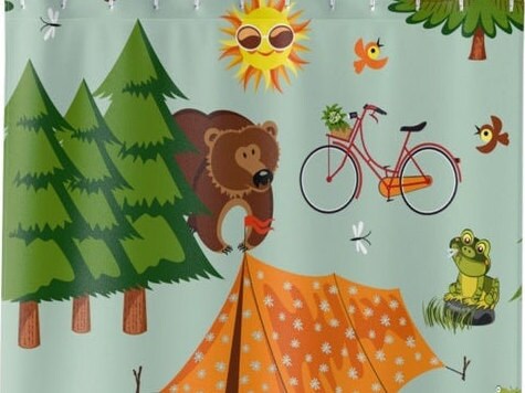 Camping Adventure Shower Curtain for Outdoor Enthusiasts