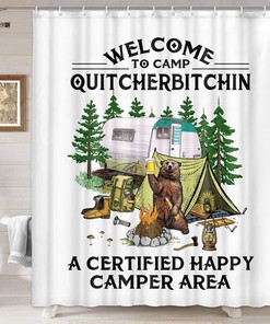 Camping Bear Shower Curtain - A Whimsical And Fun Twist To Your Bathroom