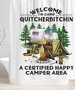 Camping Bear Shower Curtain - A Whimsical And Fun Twist To Your Bathroom