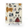 Camping Collage Shower Curtain, Ideal For Any Nature Enthusiast'S Bathroom