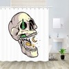 Camping Skull Fabric Shower Curtain For Nature And Adventure Enthusiasts - Forest Camping Skull